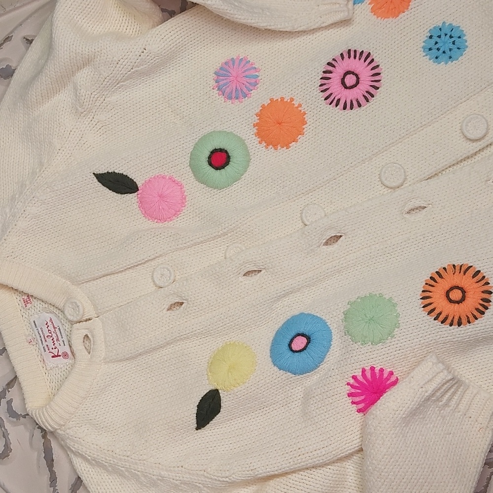 Vintage 1960s, Mod Garden, Kimlon Cardigan, Large - Picture 11 of 11